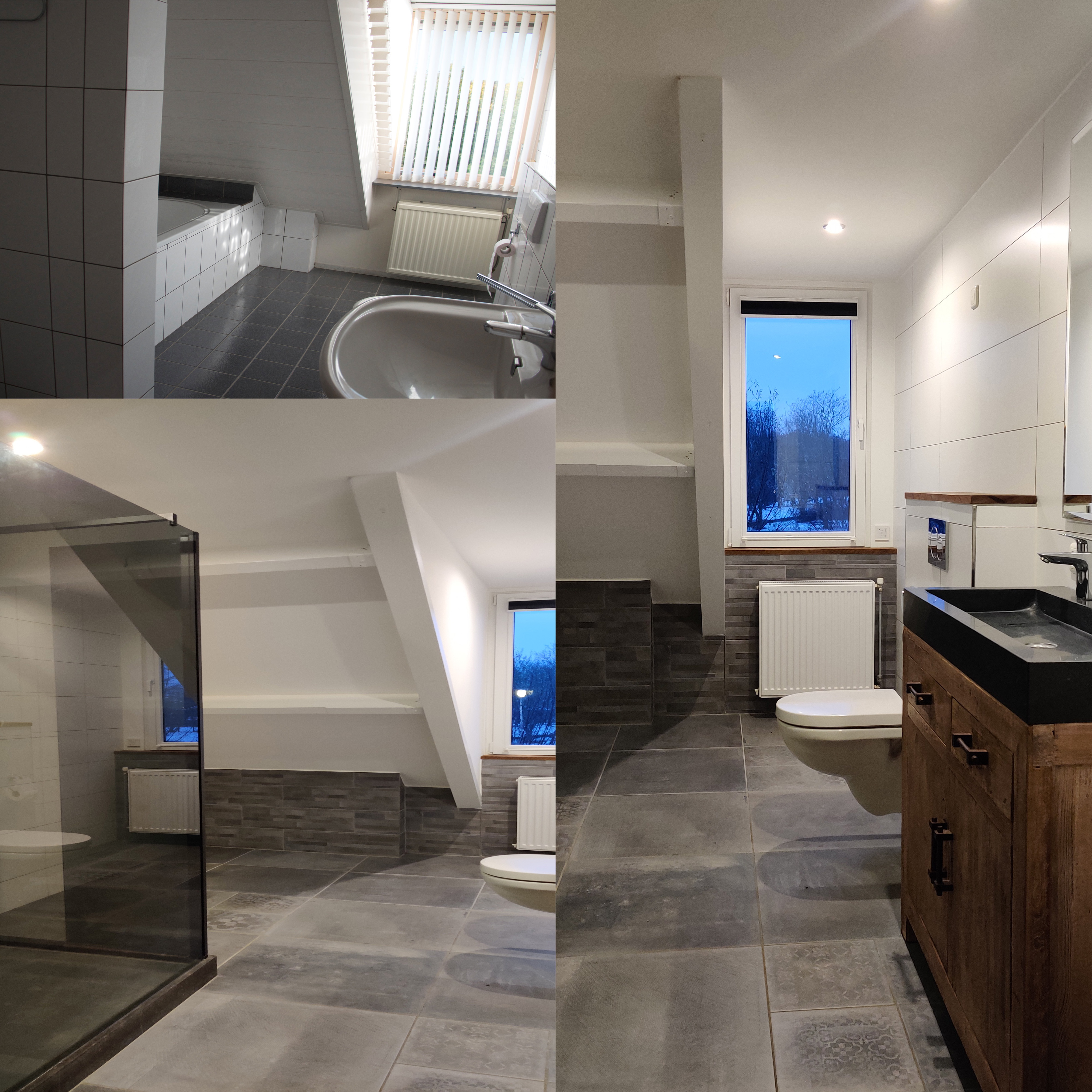 Klusser doet Badkamer vernieuwing, tegels leggen, sanitair plaatsen, badmeubels ophangen in Den Bosch